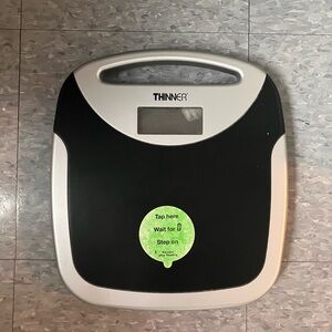 Thinner Digital Bathroom Scale - Black & Silver